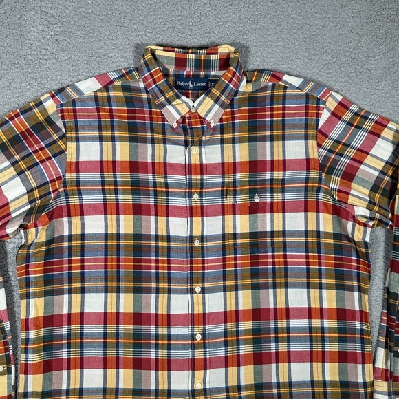 Ralph Lauren Shirt Mens XXL Plaid Casual Preppy Button Down Pocket Lightweight‎ - Picture 2 of 10